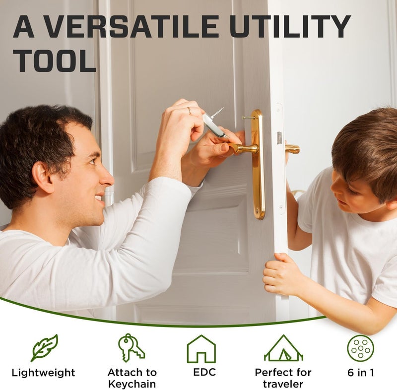 GOOD WORKER Small Pocket Knife 6 in 1 - Keychain Multitool - Compact Kids Pocket Knife with Bottle Opener, Can Opener, Corkscrew, Phillips Screwdriver - EDC Gift for Men, Women, Camping, Hiking, Travel - 5005 - Image 5